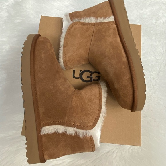 UGG Shoes - NEW in Box-UGG Chestnut Mini Fluff Boots 10